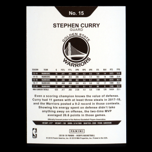 Stephen Curry 2018-19 Panini NBA Hoops Warriors