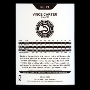 Vince Carter 2018-19 Panini NBA Hoops Hawks