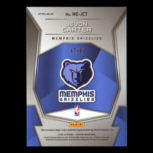 Jevon Carter RC 2018-19 Spectra Next Era Memorabilia Grizzlies 47/99