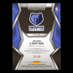 Jevon Carter 2018-19 Spectra Rising Stars Signatures Neon Blue Grizzlies 29/60