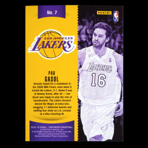 Pau Gasol 2018-19 Contenders Winning Tickets Lakers