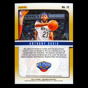 Anthony Davis 2018-19 Contenders Hall of Fame Contenders Pelicans