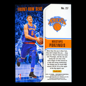 Kristaps Porzingis 2018-19 Contenders Front Row Seat Knicks