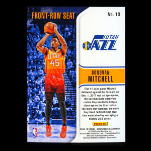 Donovan Mitchell 2018-19 Contenders Front Row Seat Jazz