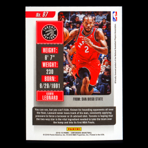 Kawhi Leonard 2018-19 Contenders Game Ticket Green Raptors