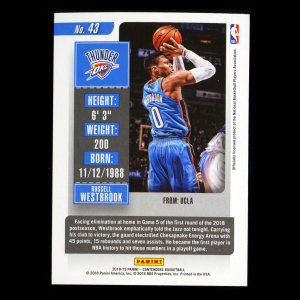 Russell Westbrook 2018-19 Contenders Game Ticket Green Thunder