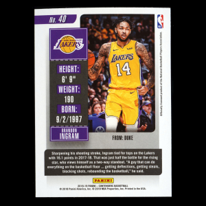 Brandon Ingram 2018-19 Contenders Game Ticket Green Lakers