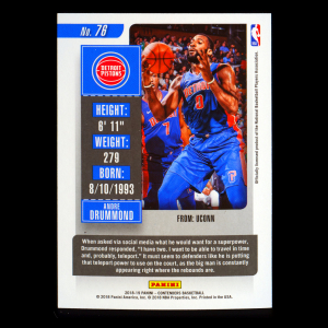 Andre Drummond 2018-19 Contenders Game Ticket Green Pistons