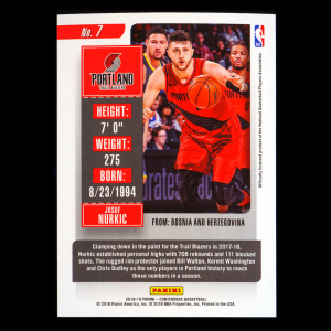 Jusuf Nurkic 2018-19 Contenders Game Ticket Green Trail Blazers