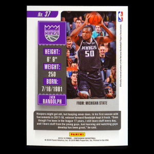 Zach Randolph 2018-19 Contenders Game Ticket Green Kings