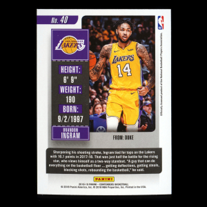 Brandon Ingram 2018-19 Contenders Game Ticket Red Lakers