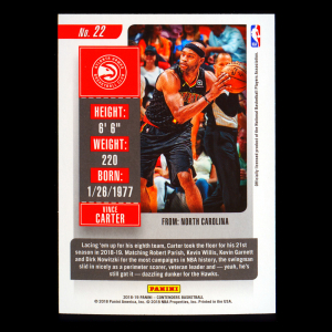Vince Carter 2018-19 Contenders Hawks