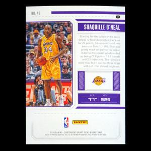 Shaquille ONeal 2018 Contenders Draft Picks Lakers