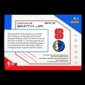 Dennis Smith Jr. 2018 Contenders Draft Picks Legacy Mavericks