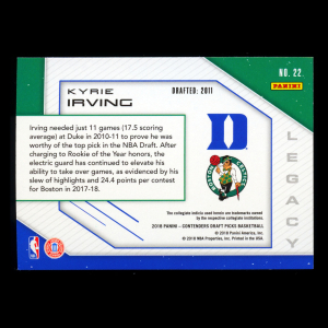 Kyrie Irving 2018 Contenders Draft Picks Legacy Celtics