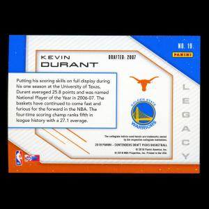 Kevin Durant 2018 Contenders Draft Picks Legacy Warriors