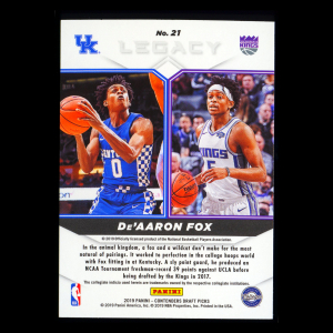 DeAaron Fox 2019 Contenders Draft Picks Legacy Kings