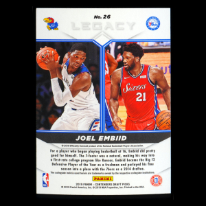 Joel Embiid 2019 Contenders Draft Picks Legacy 76ers