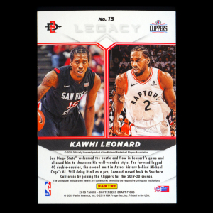 Kawhi Leonard 2019 Contenders Draft Picks Legacy Raptors