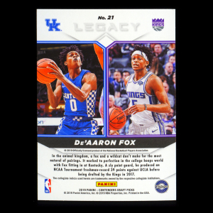 DeAaron Fox 2019 Contenders Draft Picks Legacy Kings