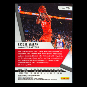 Pascal Siakam 2018-19 Panini Threads Raptors