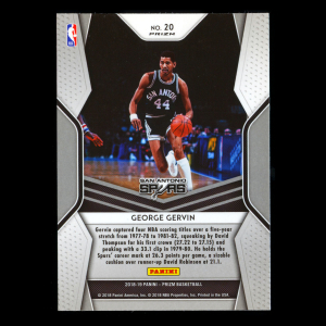 George Gervin 2018-19 Panini Prizm Dominance Prizms Silver Spurs
