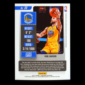 Stephen Curry 2018-19 Panini Contenders Warriors