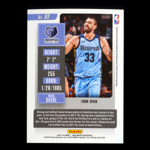 Marc Gasol 2018-19 Panini Contenders Game Ticket Green Grizzlies
