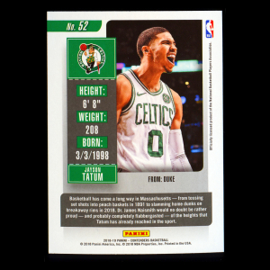 Jayson Tatum 2018-19 Panini Contenders Game Ticket Green Celtics