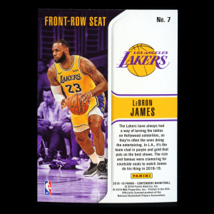 LeBron James 2018-19 Panini Contenders Front Row Seat Lakers