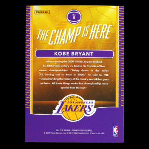 Kobe Bryant 2017-18 Donruss Optic The Champ is Here Lakers