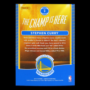 Stephen Curry 2017-18 Donruss Optic The Champ is Here Warriors