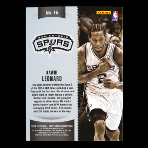 Kawhy Leonard 2018-19 Panini Contenders Winning Tickets Spurs