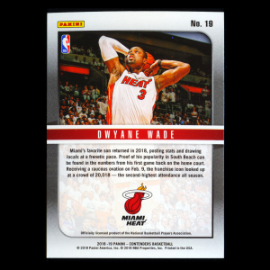 Dwyane Wade 2018-19 Panini Contenders Hall of Fame Contenders Heat