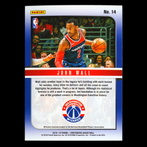 John Wall 2018-19 Panini Contenders Hall of Fame Contenders Wizards