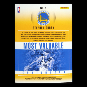 Stephen Curry 2018-19 Panini Contenders Most Valuable Contenders Warriors