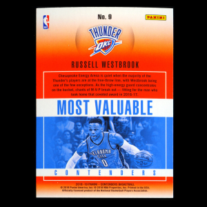 Russell Westbrook 2018-19 Panini Contenders Most Valuable Contenders Warriors
