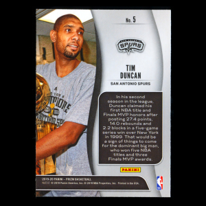 Tim Duncan 2019-20 Panini Prizm NBA Finalists Spurs