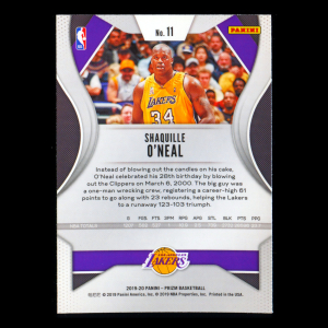 Shaquille O'Neal 2019-20 Panini Prizm lakers