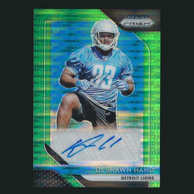 Da'Shawn Hand 2018 Prizm Green Pulsar Auto Lions