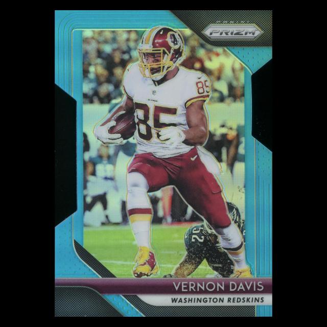 Vernon Davis 2018 Prizm Light Blue Die Cut Redskins 188/199