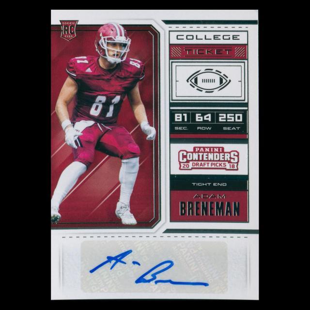 Adam Breneman RC 2018 Contenders Draft Picks Rookie Auto Minutemen