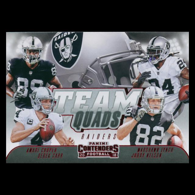 Amari Cooper | Derek Carr | Marshawn Lynch | Jordy Nelson 2018 Contenders Team Quad Raiders