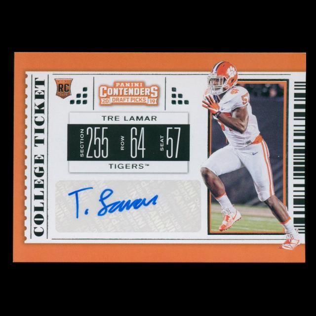 Tre Lamar RC 2019 Contenders Draft Picks Rookie Tigers