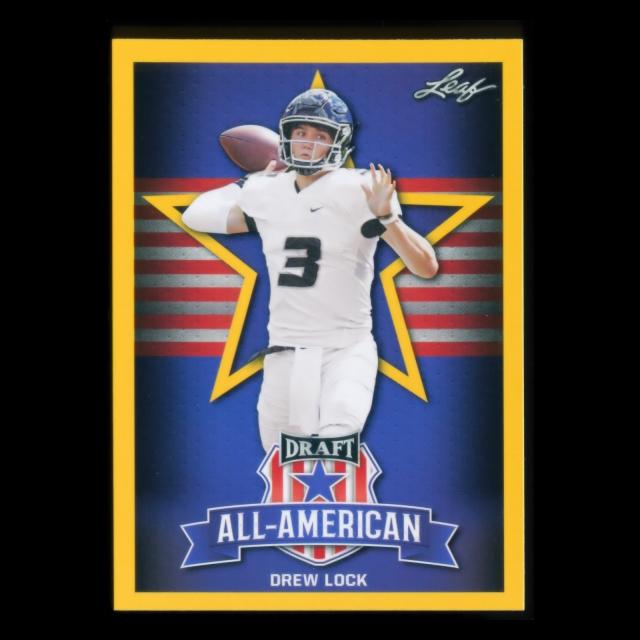 Drew Lock 2019 Leaf Draft All-American Gold Tigers/Broncos