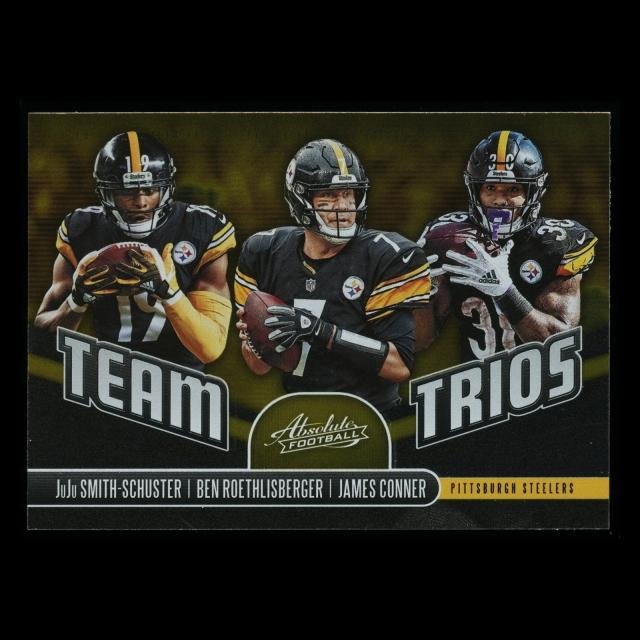 JuJu Smith-Schuster | Ben Roethlisberger | James Conner 2019 Absolute Team Trios Steelers