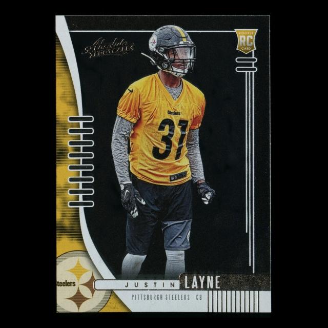 Justin Layne RC 2019 Absolute Rookie Steelers
