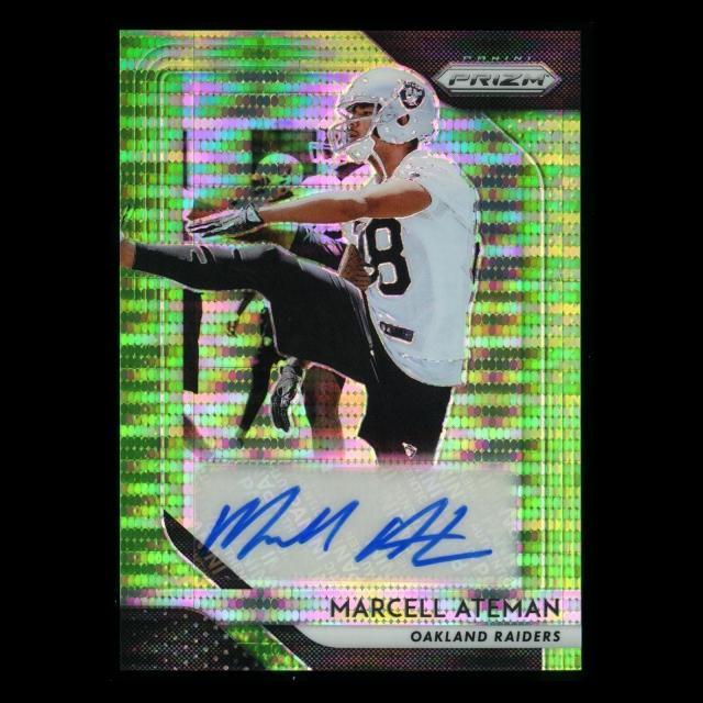 Marcell Ateman 2018 Prizm Green Pulsar Auto Raiders