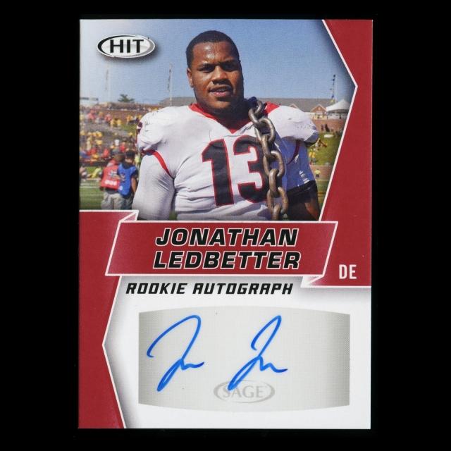 Jonathan Ledbetter RC 2019 HIT Rookie Red Auto Bulldogs