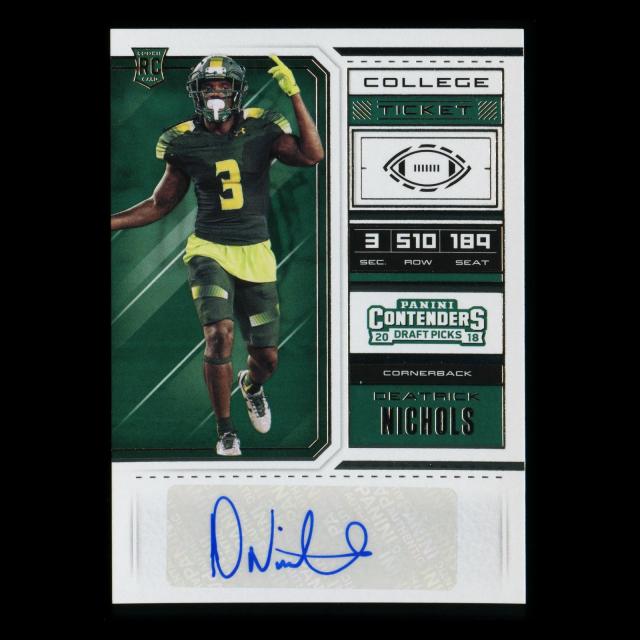 DeAtrick Nichols RC 2018 Contenders Draft Picks Rookie Auto Bulls | Blue Bombers